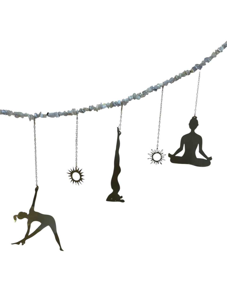 Ariana Ost Yoga Pose & Moonstone Garland – Handmade Decorative Hanging for Yoga & Meditation Spaces - Ariana Ost