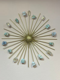 Mega Beach Vibes Sunburst Crystal Grid - Aura Quartz, Blue Calcite, Aquamarine, Amazonite - Ariana Ost