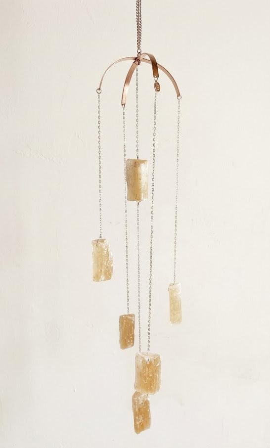 Peach Selenite Crystal Mobile - Ariana Ost