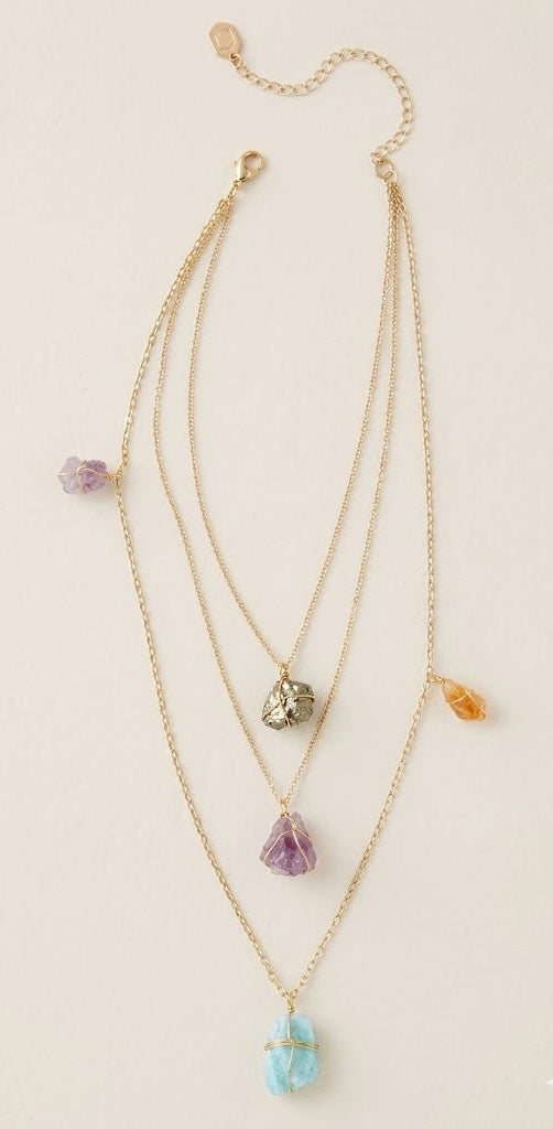 Perfect Healing Crystal Delicate Layered Necklace - Ariana Ost