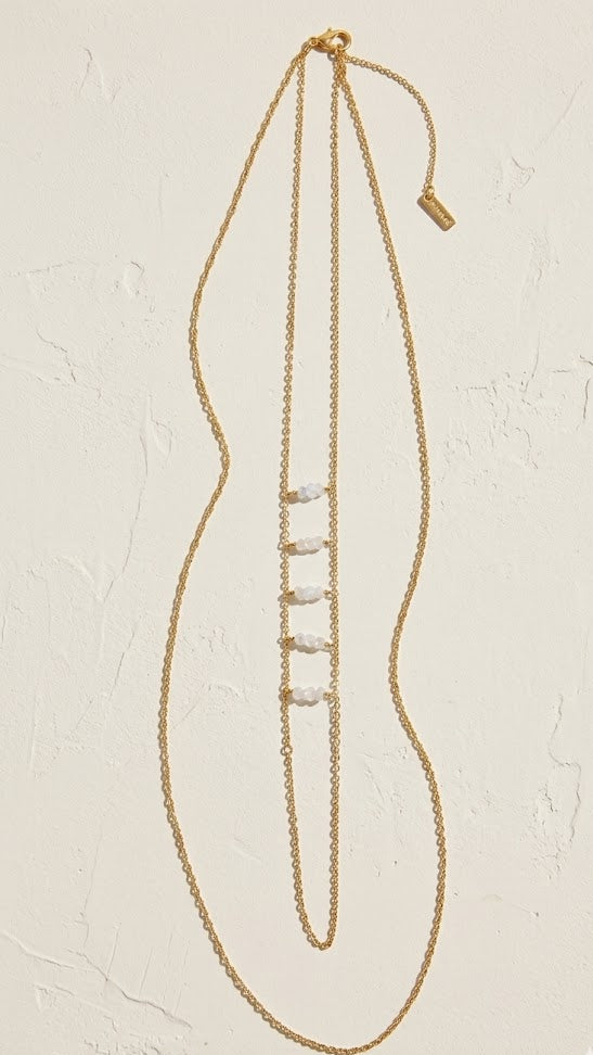 Rough Diamond Delicate Ladder Necklace - Ariana Ost