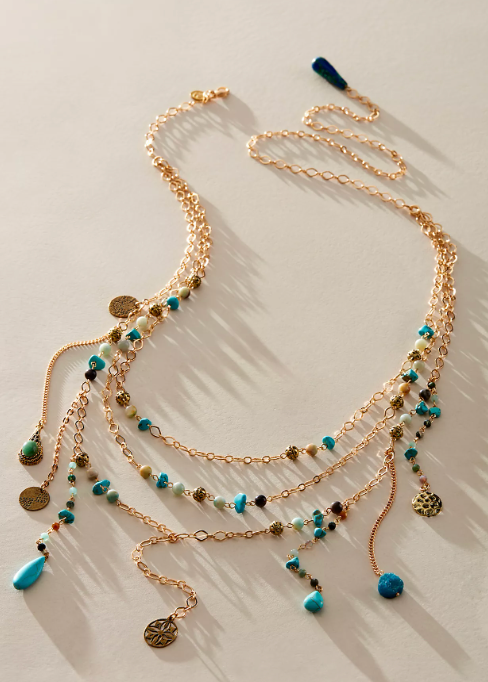Ariana Ost x Free People Lotus Belly Chain - Turquoise - Ariana Ost