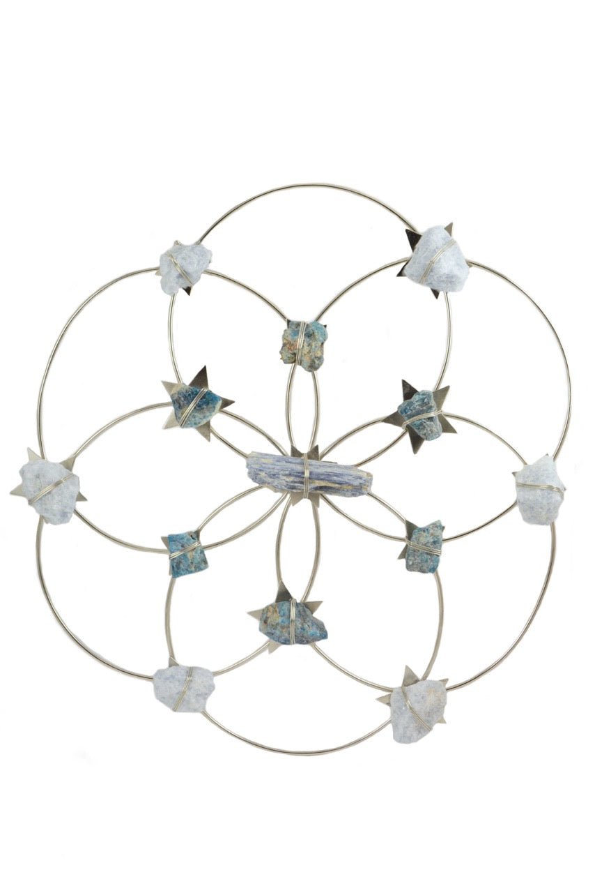 Large Flower of Life Healing Crystal Grid - Silver - Ariana Ost