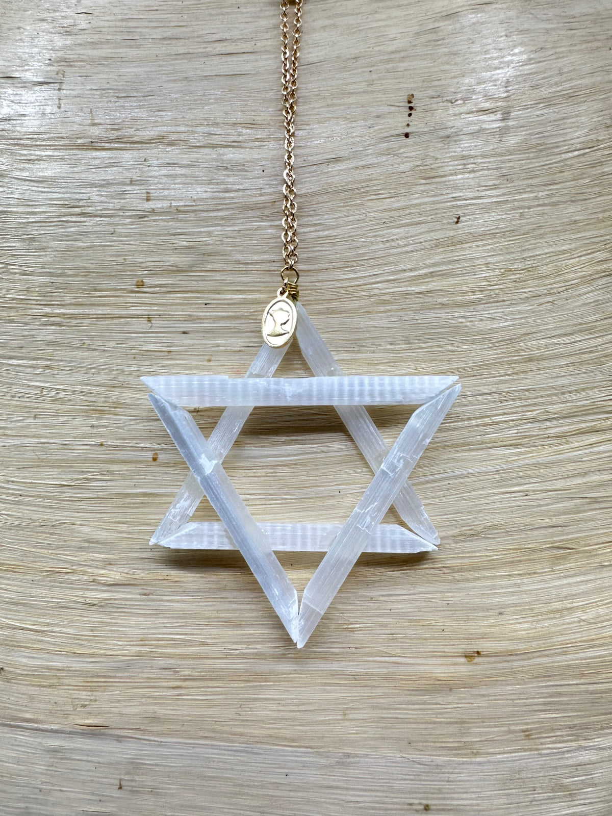 Selenite Jewish Star Ornament - Ariana Ost