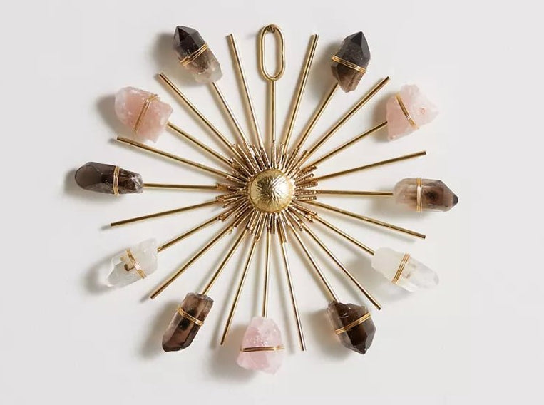 Triple Quartz Sunburst Healing Crystal Grid - Clear - Smoky - Rose - Ariana Ost