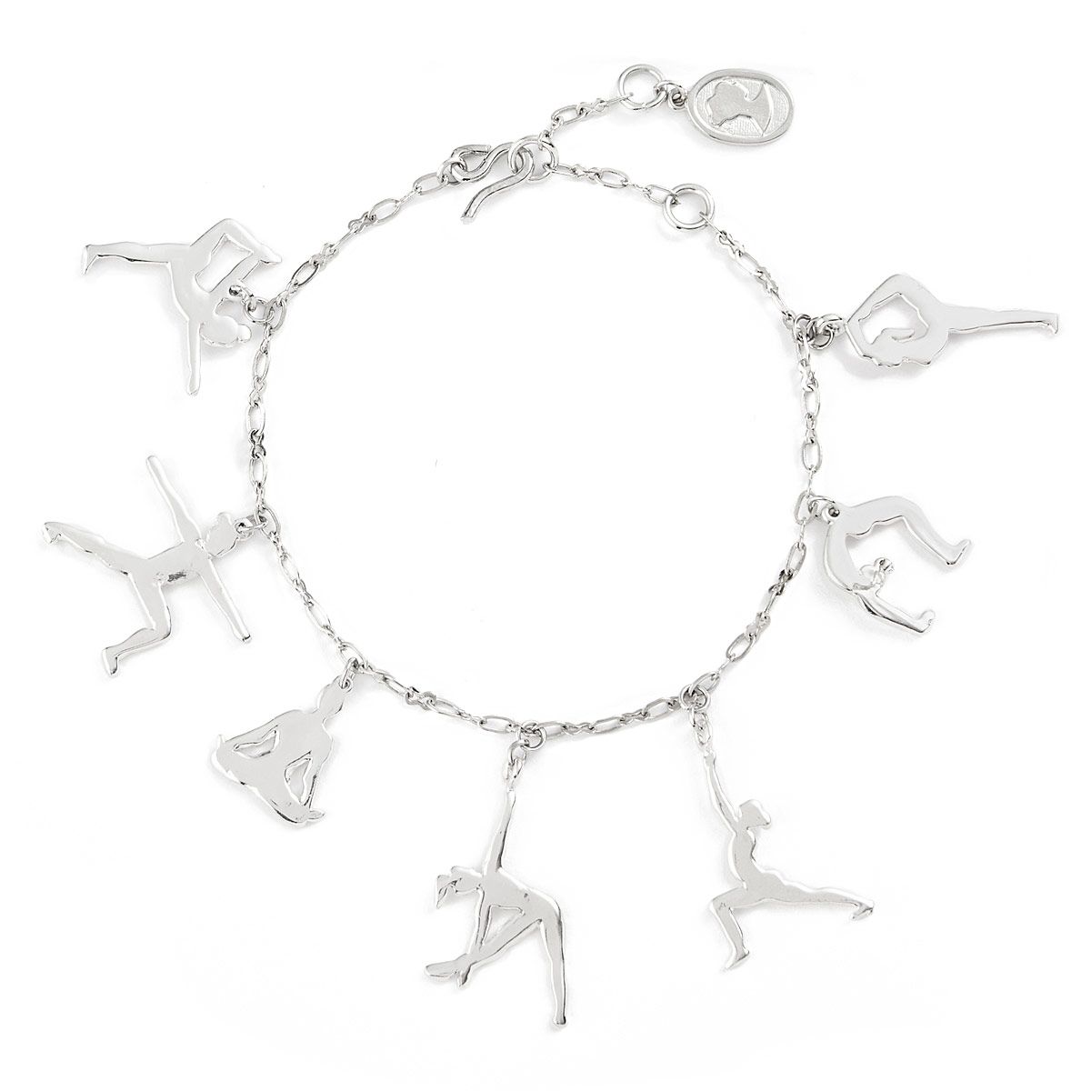 silver yoga pose bracelet