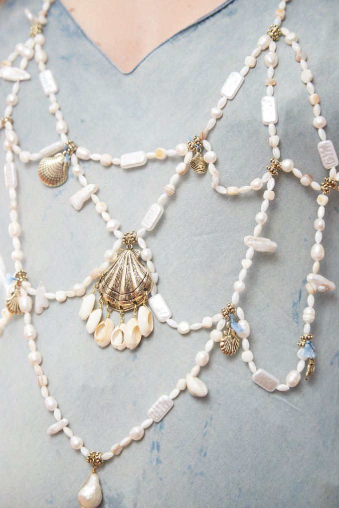 Beach Vibes Pearl and Shell All Day Dream Body Chain Jewelry - Ariana Ost