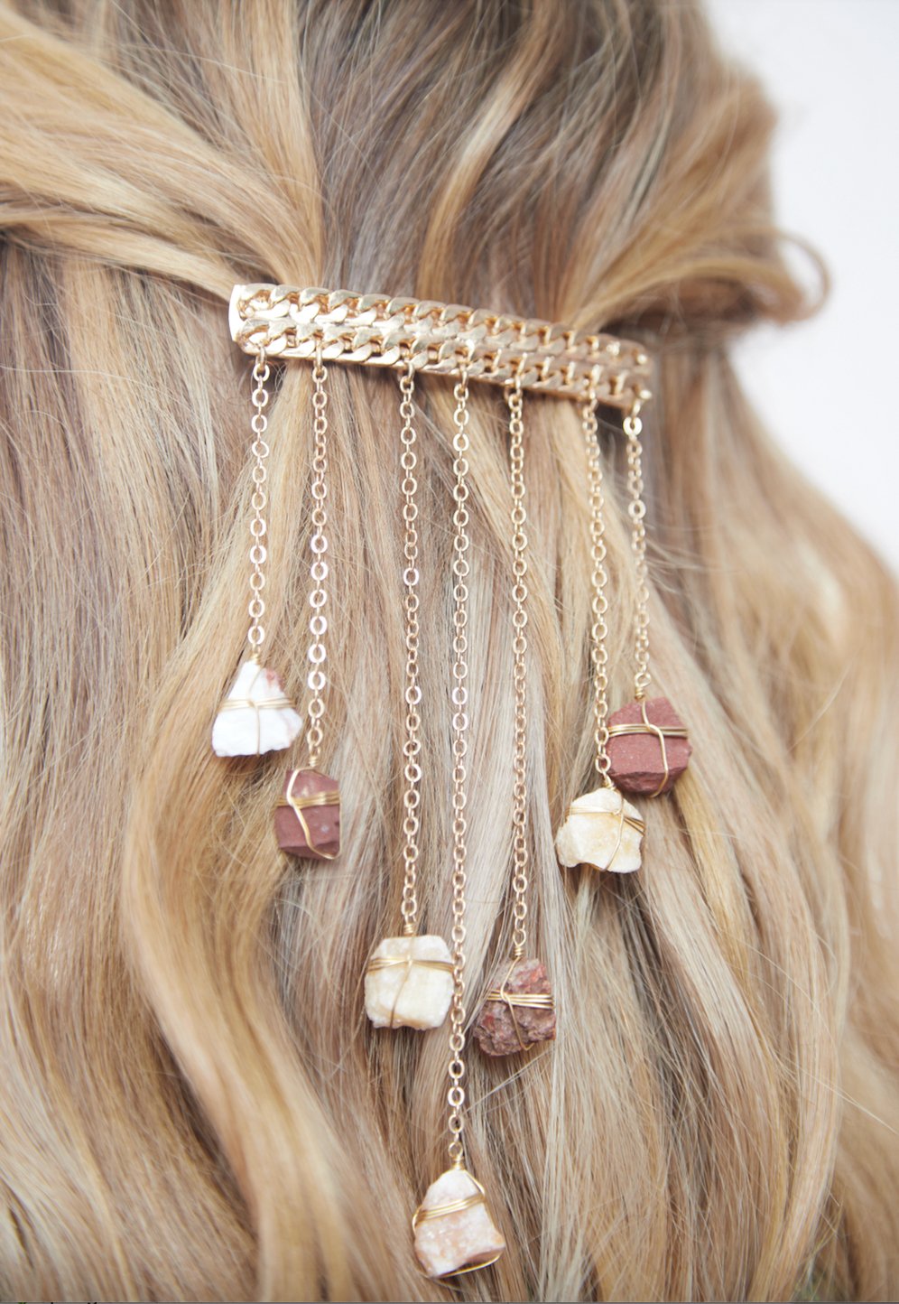 Dripping Stones Healing Crystal Hair Barrette - Ariana Ost