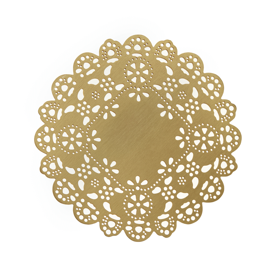 Eyelet Doily Coaster catching the light - Ariana Ost