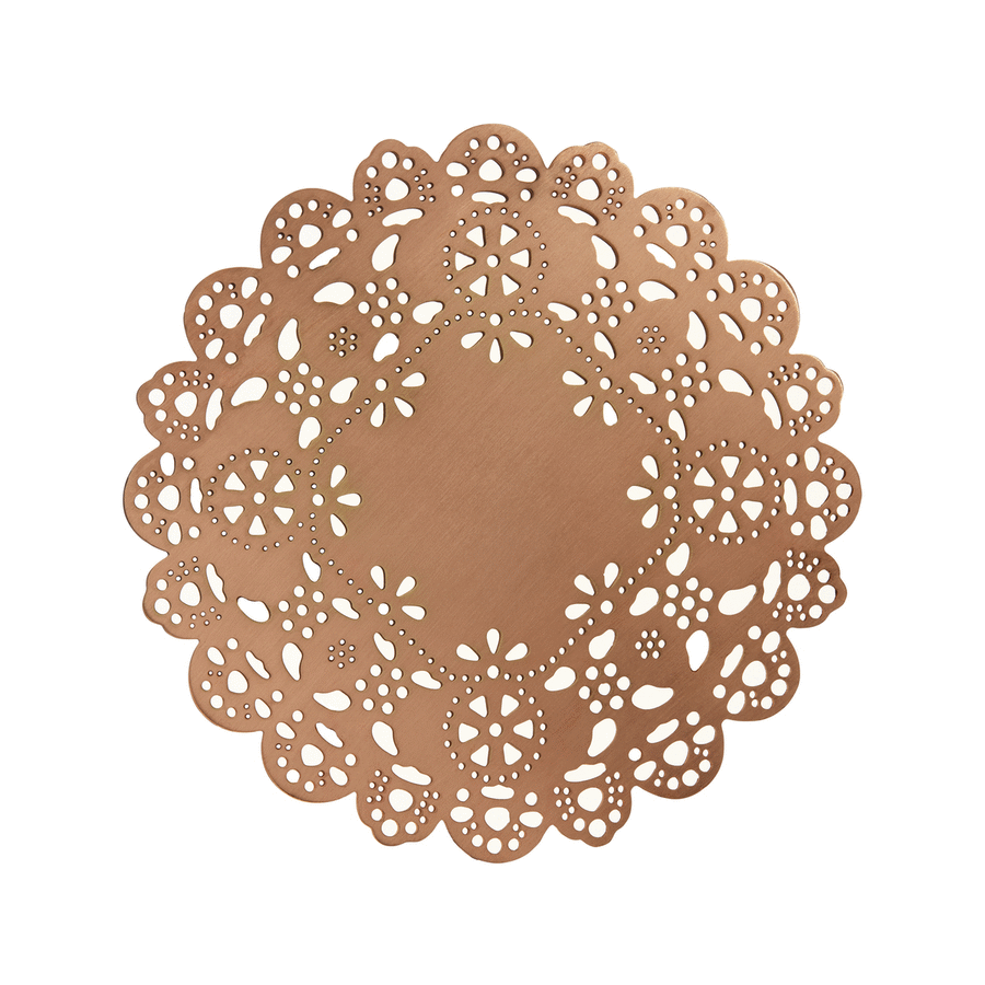 Eyelet Doily Coaster catching the light - Ariana Ost