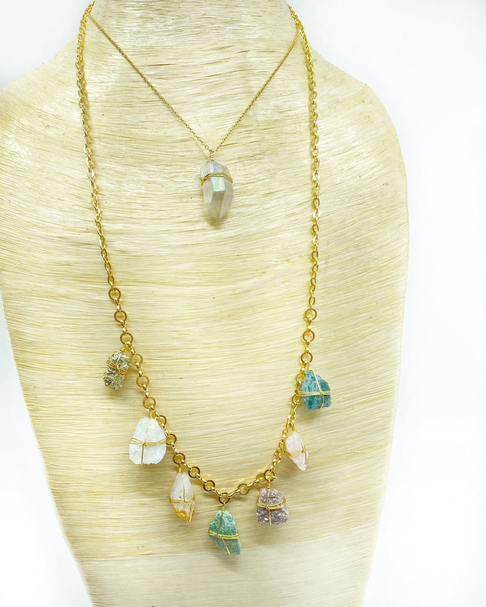 Healing Crystal Garland Layered Necklace - Ariana Ost