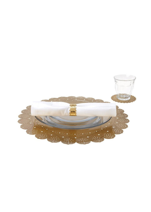 Lace Doily Gold Dining Set - Ariana Ost