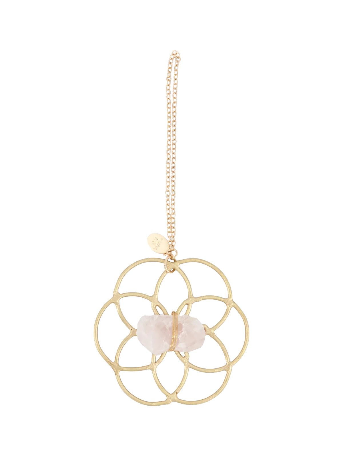 Super Mini Grid Flower Of Life Ornament Rose Quartz - Ariana Ost