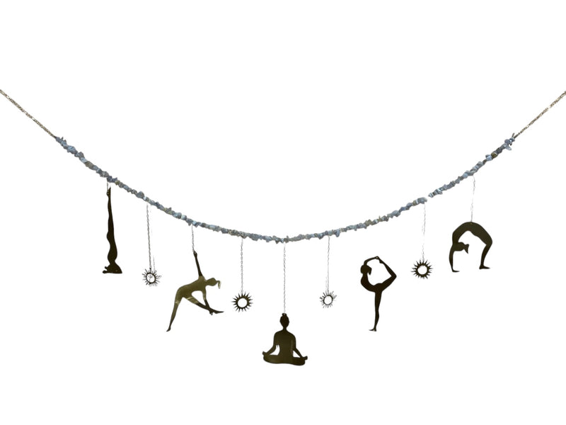 Ariana Ost Yoga Pose & Moonstone Garland – Handmade Decorative Hanging for Yoga & Meditation Spaces