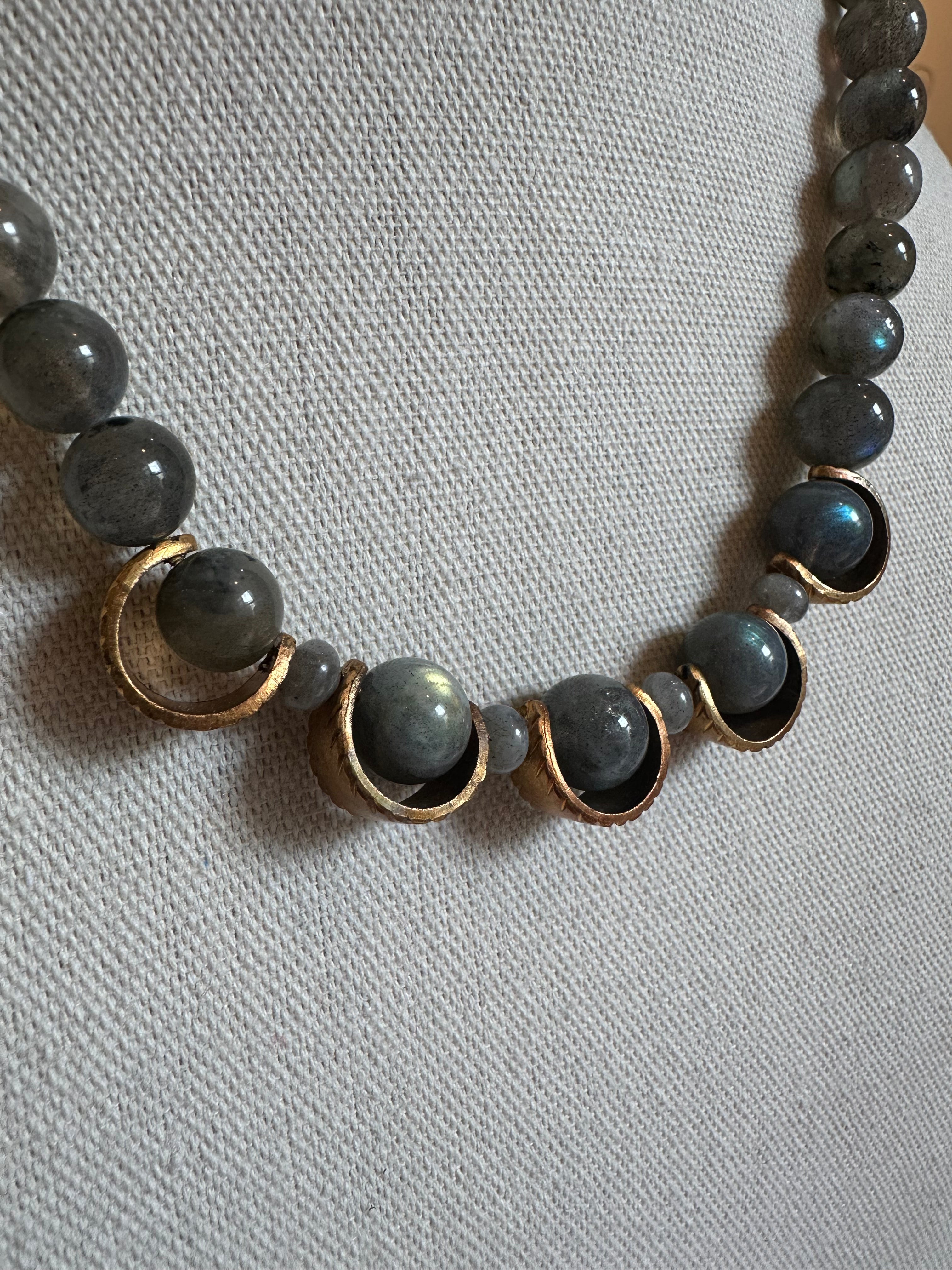 Labradorite Beaded Necklace - Ariana Ost 