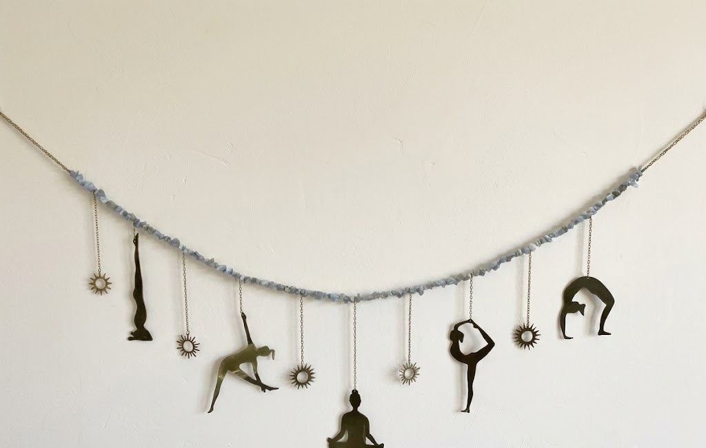 Ariana Ost Yoga Pose & Moonstone Garland – Handmade Decorative Hanging for Yoga & Meditation Spaces - Ariana Ost 