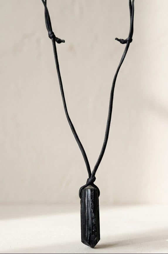 Black Tourmaline Mens Necklace