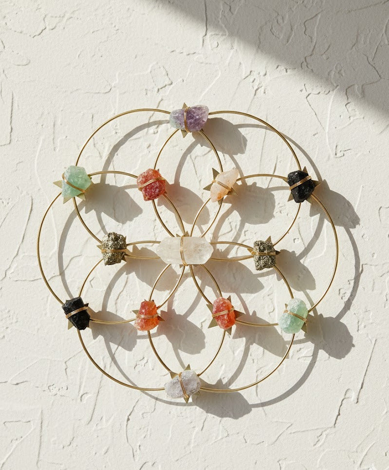 Flower Of Life Healing Crystal Grid - Gold - Large - Ariana Ost 