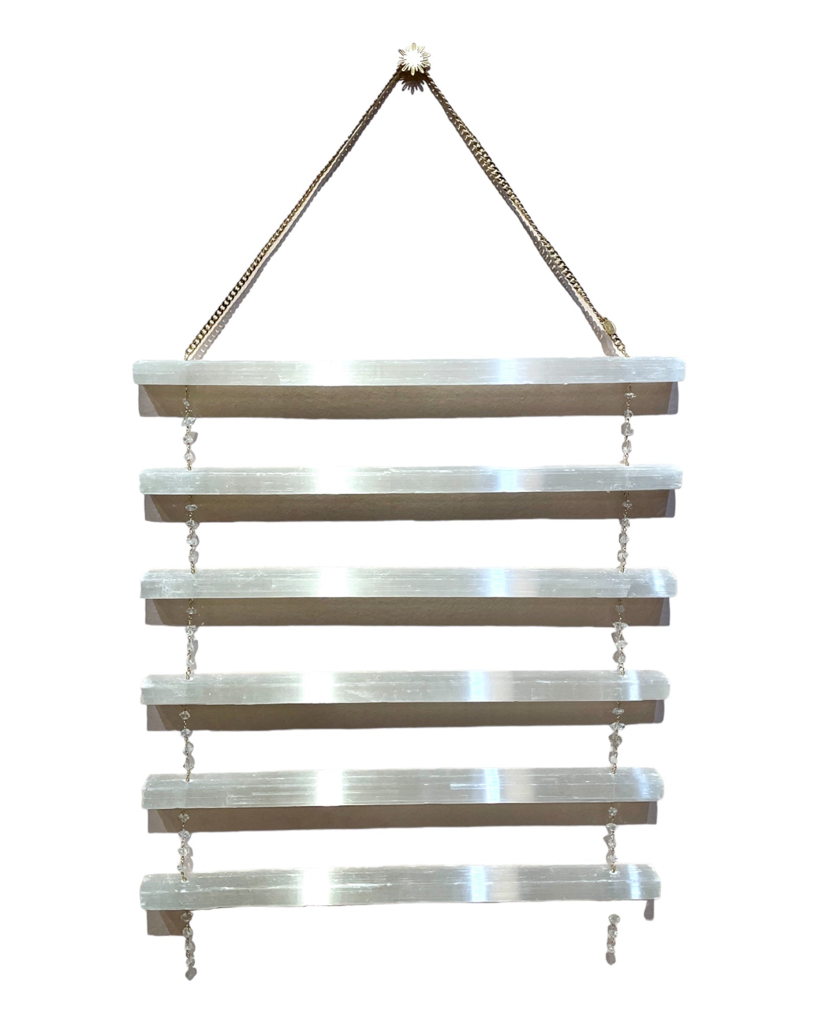 a window with a metal bar hanging from it's side