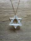 Selenite Jewish Star Necklace