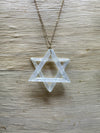 Selenite Jewish Star Necklace