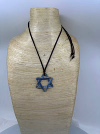 Blue Kyanite Jewish Star Necklace