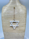 Selenite Jewish Star Ornament