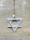 Selenite Jewish Star Ornament