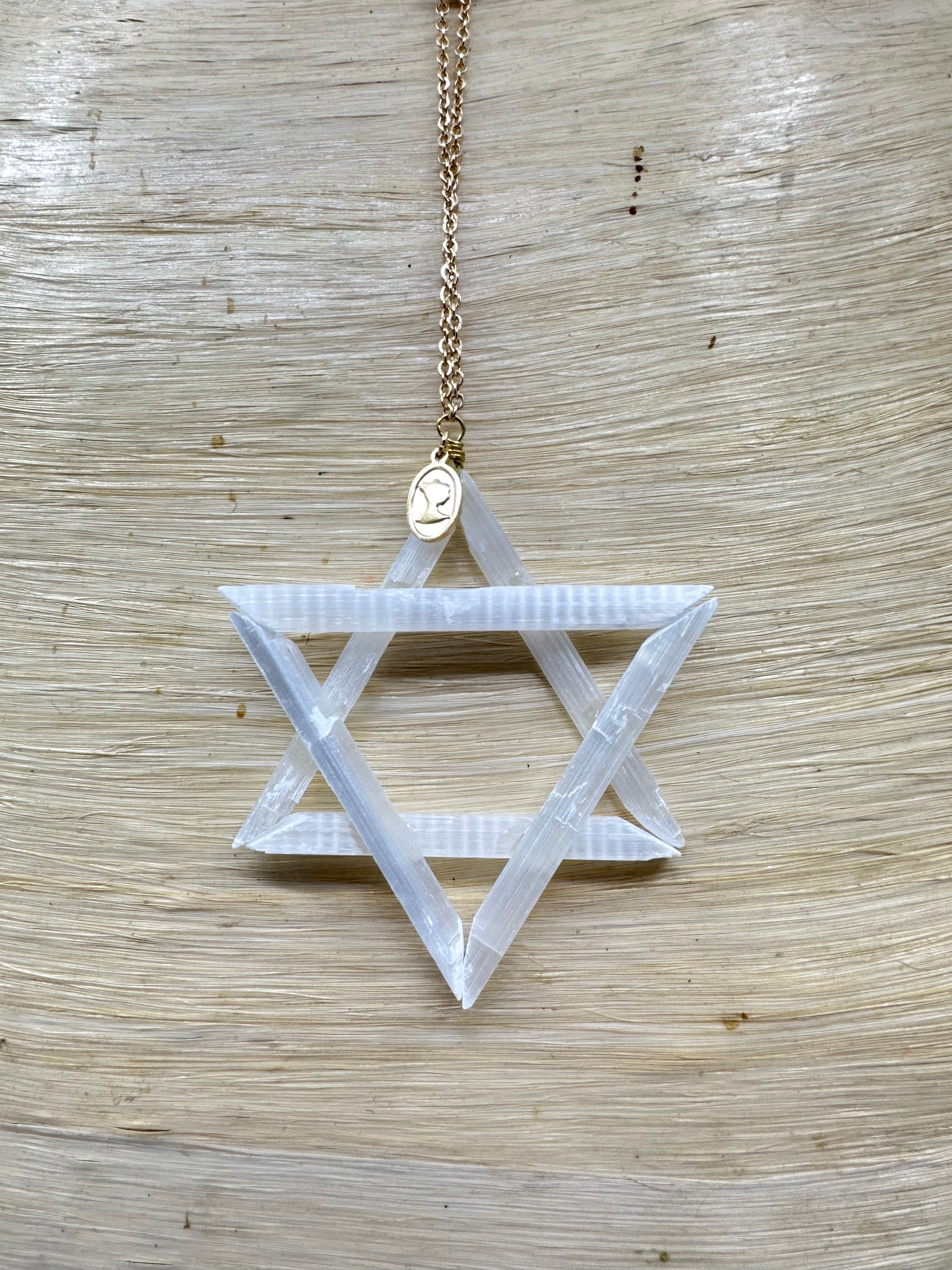 Selenite Jewish Star Ornament - Ariana Ost 