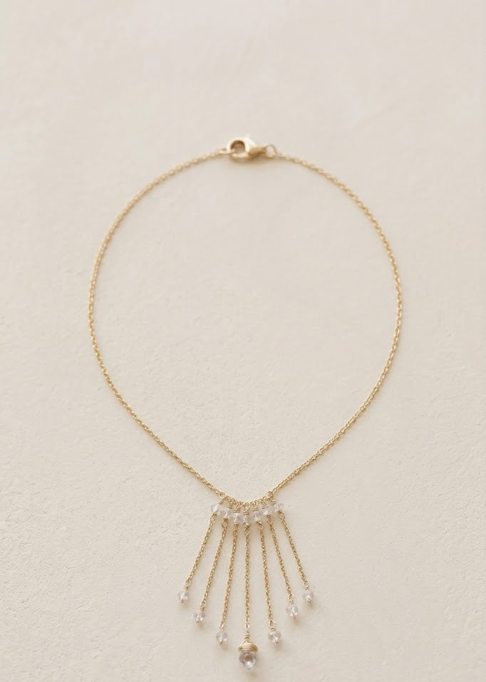 Mini Herkimer Diamond Chevron Necklace - Ariana Ost 