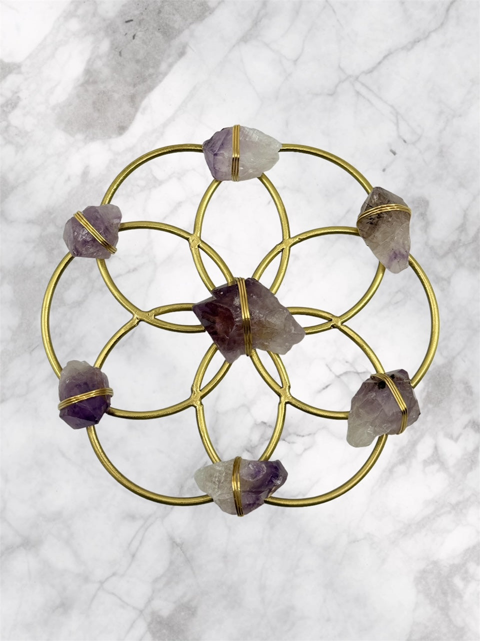 Small Flower of Life Healing Crystal Grid - Amethyst - Ariana Ost 