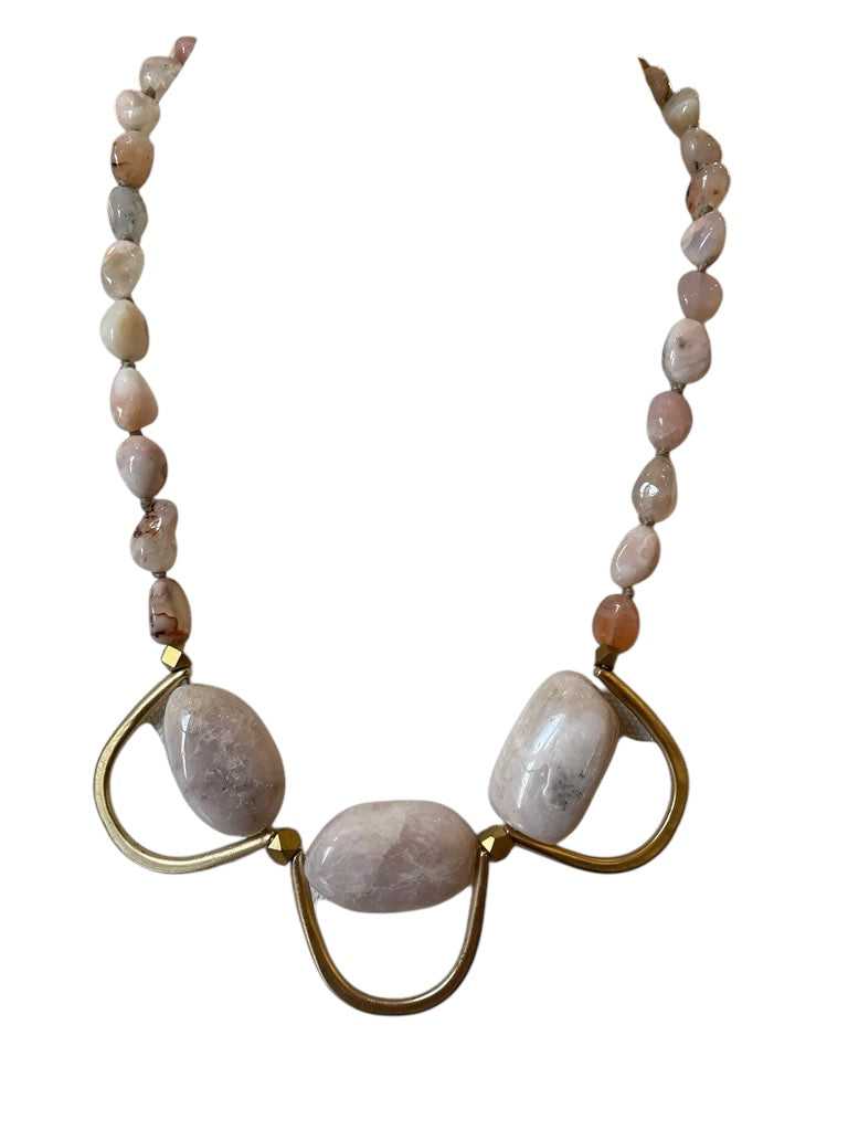 Statement Pink Agate Necklace - Ariana Ost 