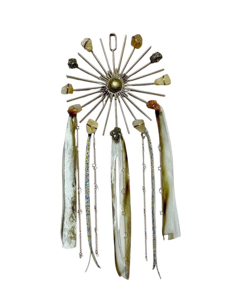 Sunburst Healing Crystal Dreamcatcher Warm Tones - Ariana Ost 