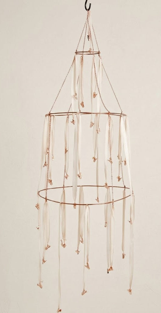 Rose Gold and Dip Dyed Silk Hanging Rack Mobile - Ariana Ost 