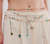 Ariana Ost x Free People Lotus Belly Chain - Turquoise - Ariana Ost 