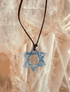 Blue Kyanite Jewish Star Necklace 