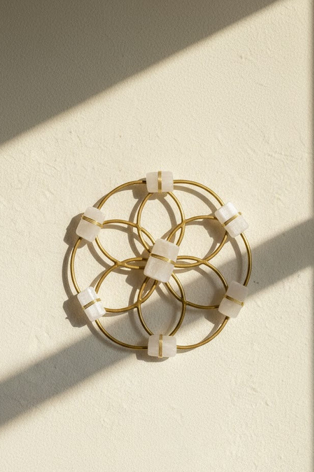 Small Flower of Life Healing Crystal Grid - Selenite - Ariana Ost 
