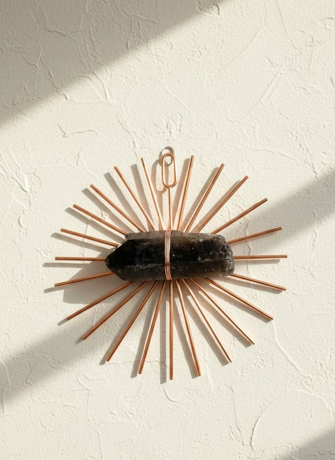 Sunburst Mega Smokey Quartz Healing Crystal Grid - Ariana Ost 