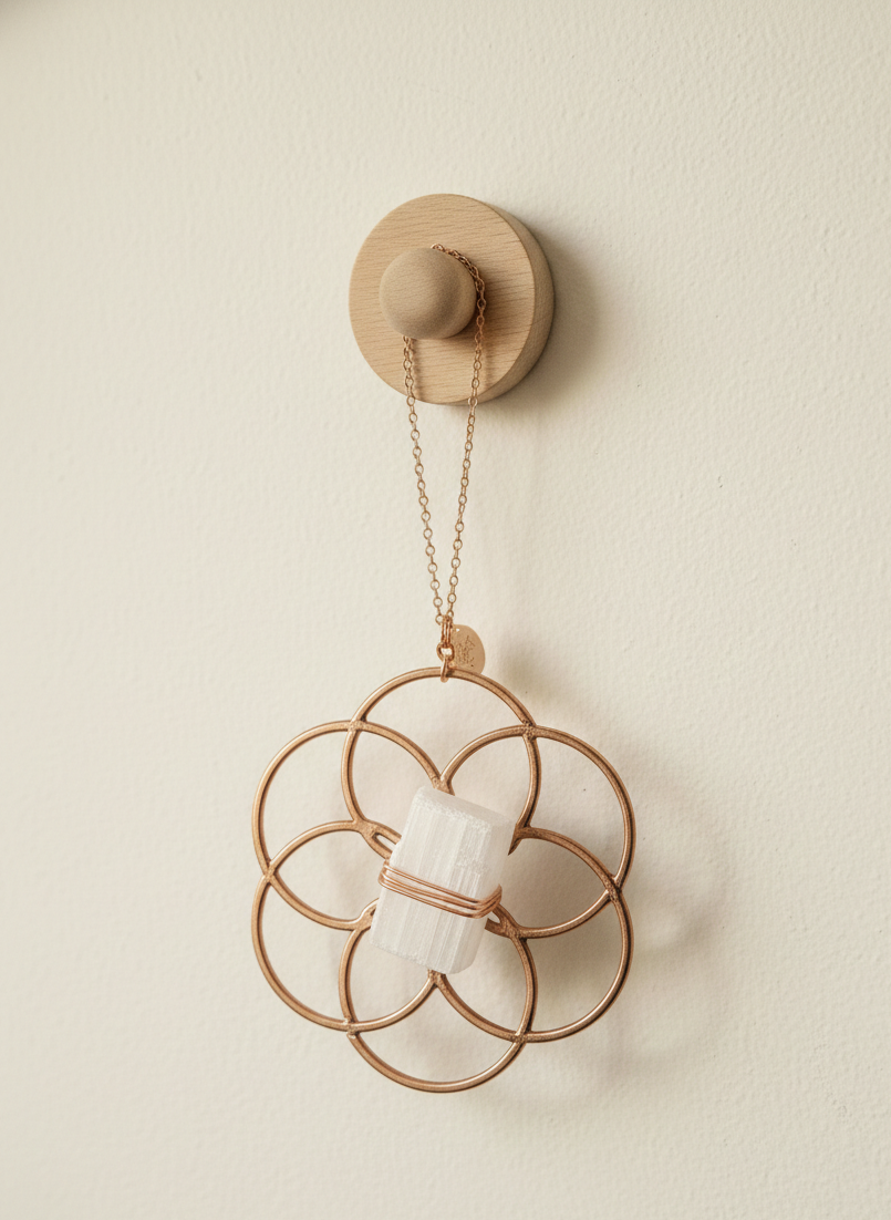 Super Mini Flower Of Life Crystal Grid Ornament - Selenite - Ariana Ost 