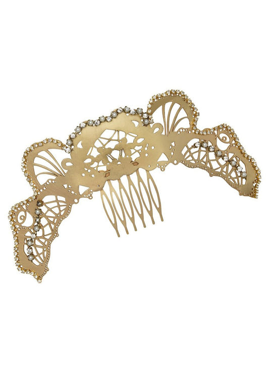 Art Nouveau Embellished Curved Hair Comb - Ariana Ost