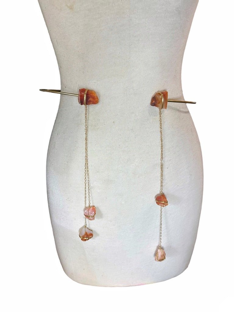 Belly Chain Belt Open Air Halcyon Dripping Healing Crystals - Ariana Ost