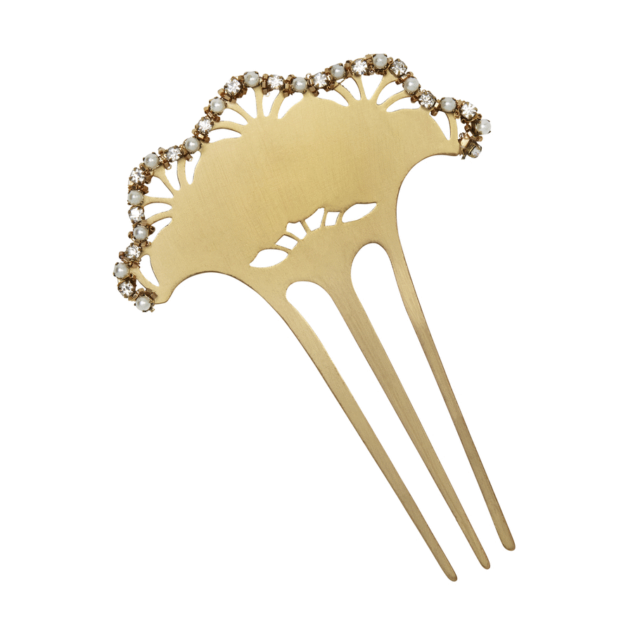 Embellished Scalloped Hair Comb - Ariana Ost