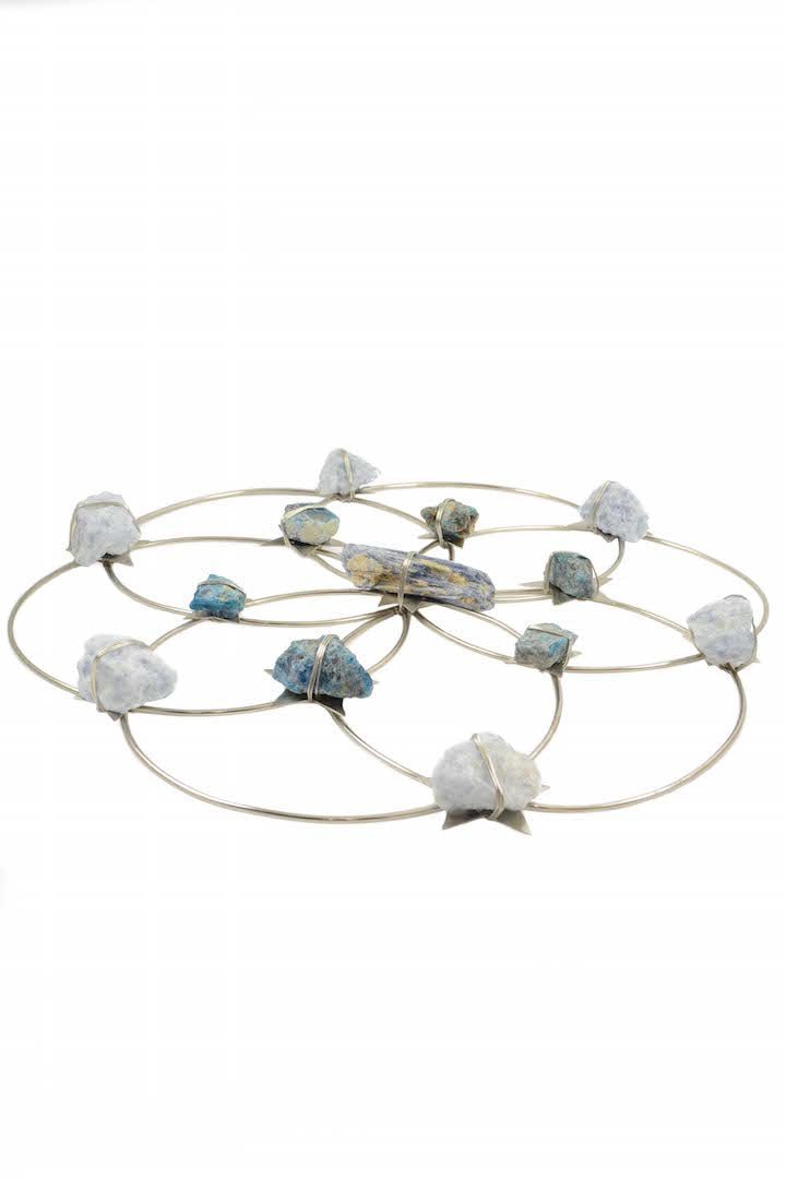Large Flower of Life Healing Crystal Grid - Silver - Ariana Ost