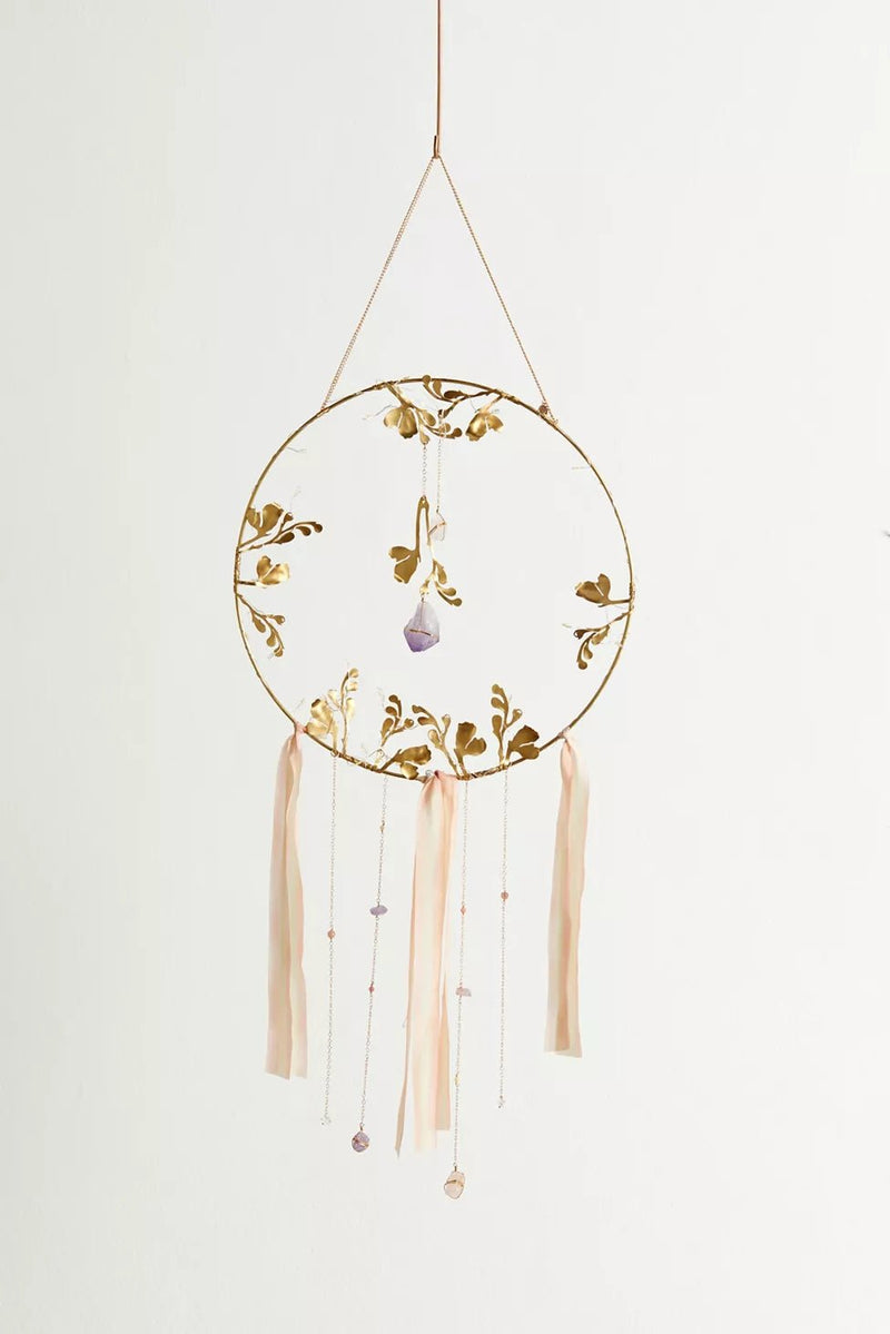 Illuminated Floral Healing Crystal Dreamcatcher - Ariana Ost