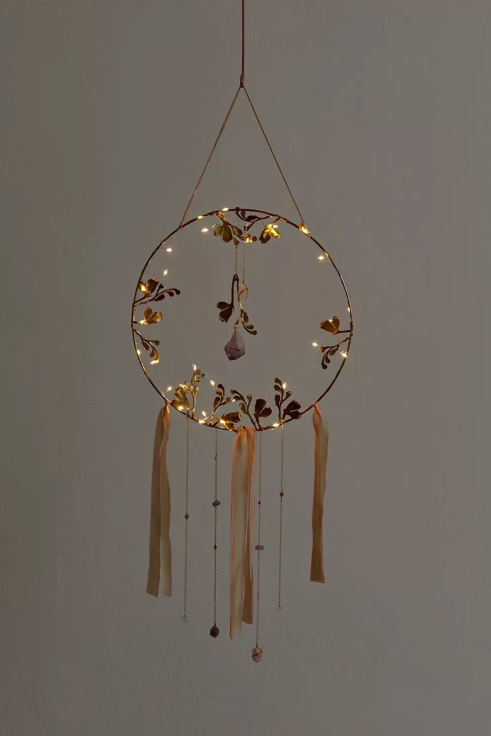 Illuminated Floral Healing Crystal Dreamcatcher - Ariana Ost