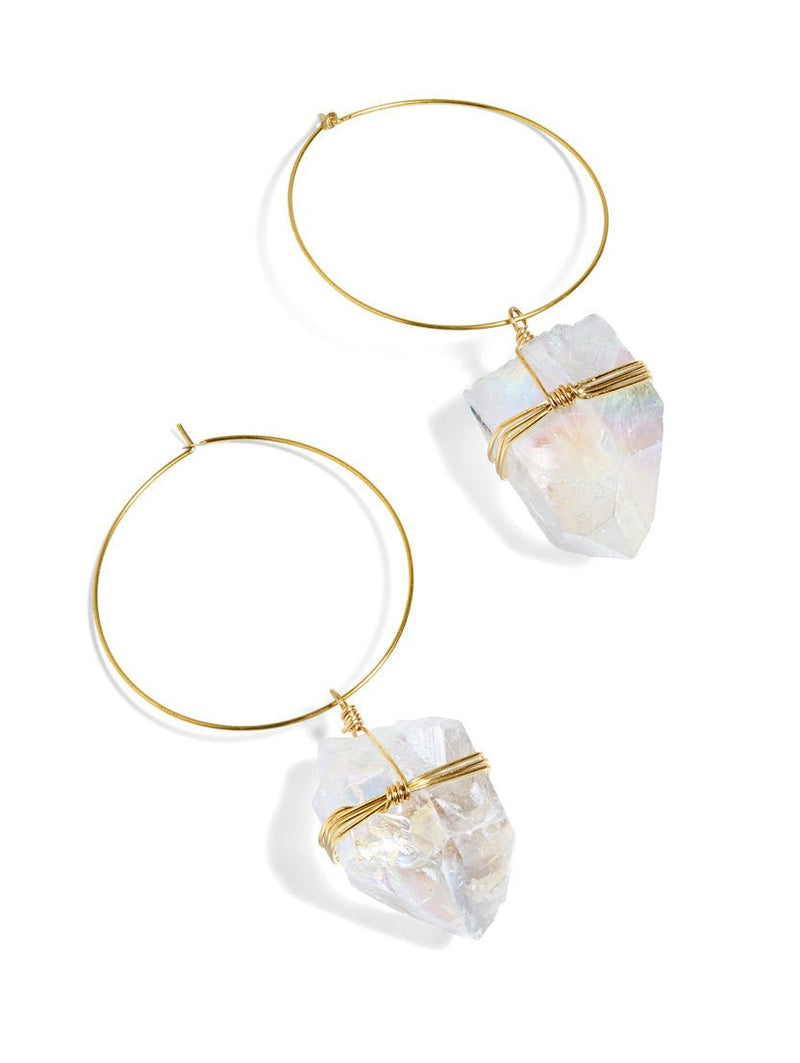 Aura Quartz Hoop Earrings - Ariana Ost