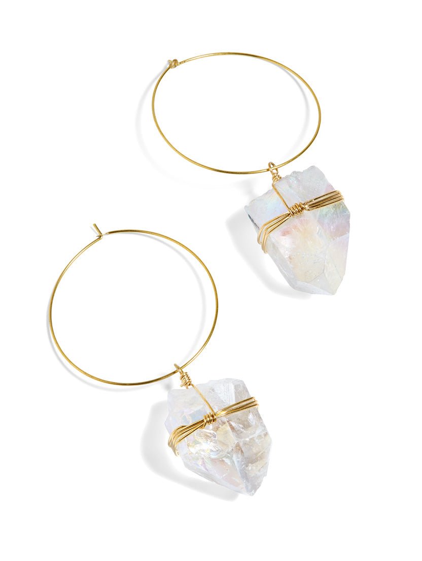 Aura Quartz Hoop Earrings - Ariana Ost