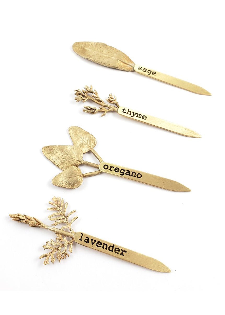 Cast Herb Plant Markers – Set of 4 - Lavender, Oregano, Thyme, and Sage - Ariana Ost