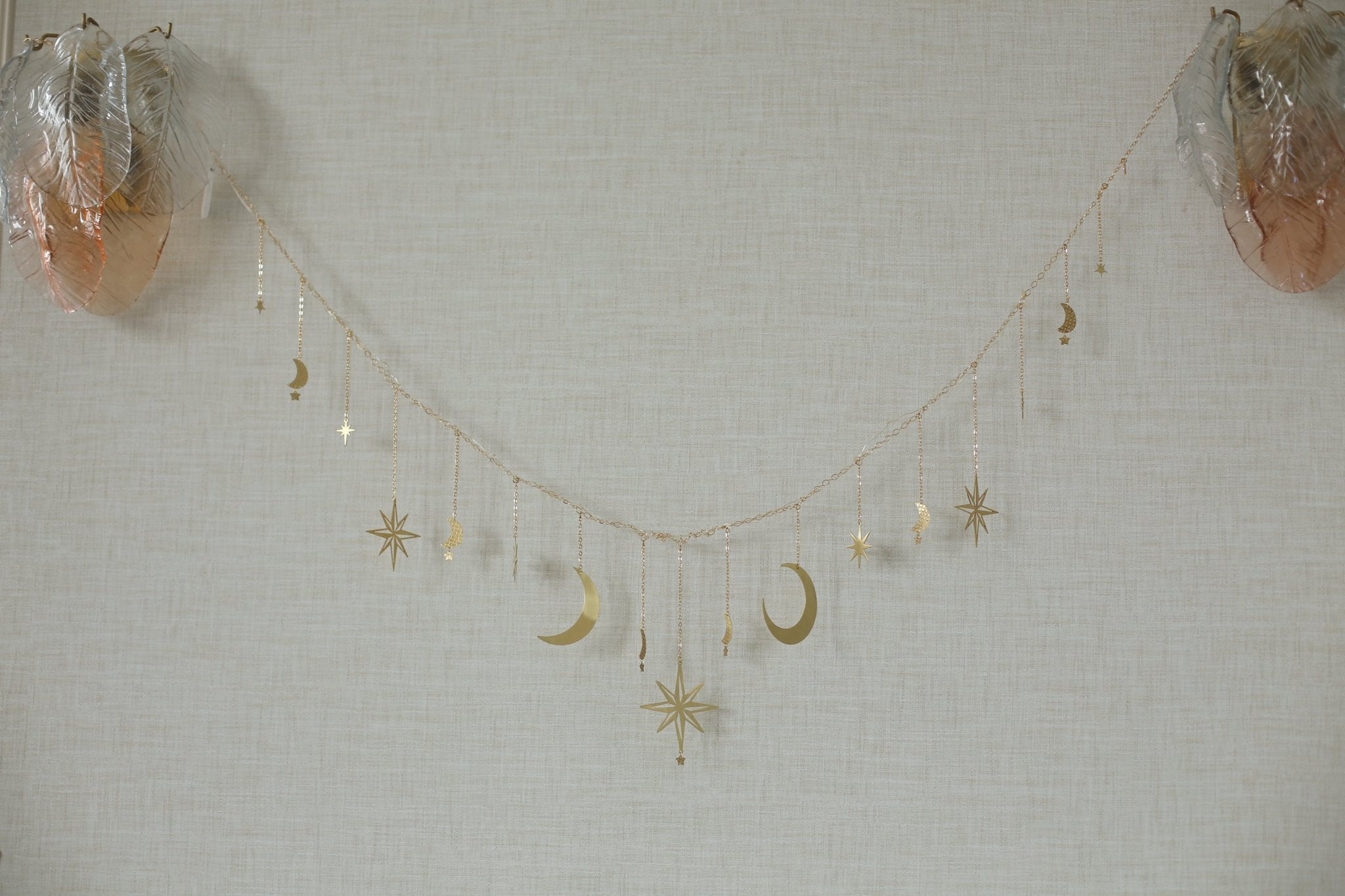 Celestial Moon and Star Garland with String Lighting | Ariana Ost