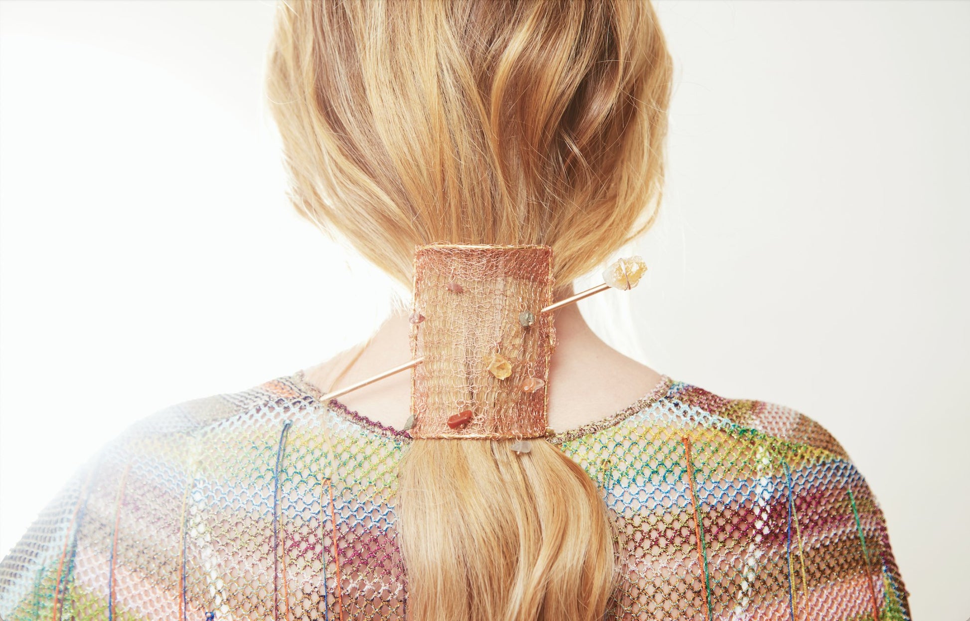 Copper Mesh Healing Crystal Hair Pin - Ariana Ost